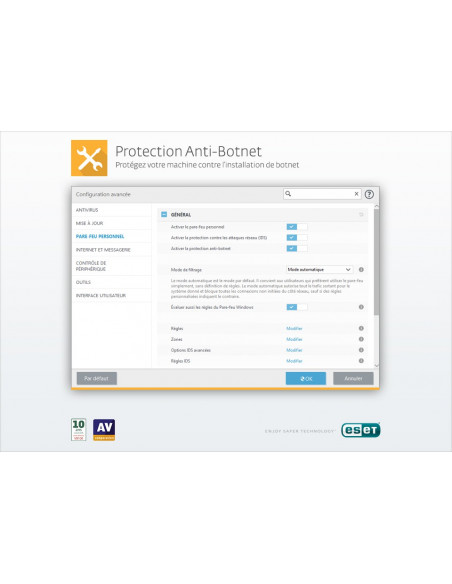 ESET Internet Security renouvellement version boite